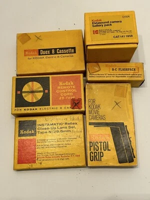 6 VTG 1960’s Kodak Camera Items With Boxes - Lens Set, Battery Pack, Grip, Cord - Image 1 of 4