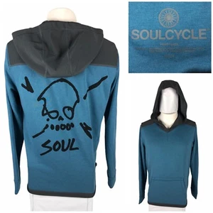 Soulcycle Herren kleiner Hoodie Sweatshirt Frottee Logo doppelseitig Gregory V-Ausschnitt gebraucht, in einwandfreiem Zustand - Bild 1 von 10