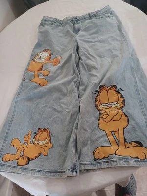 Pantalones de mezclilla Hot Topic Nickelodeon Garfield talla 24 pierna ancha Foto 1 de 4