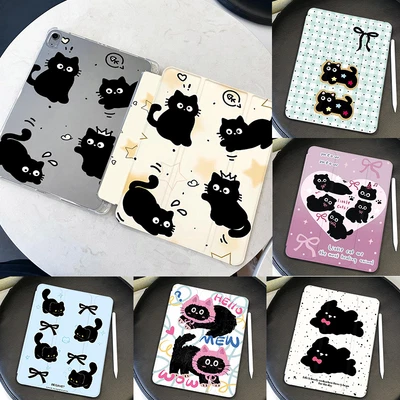 Linda Funda Ipad Gato Negra para iPad 5º 6º 7º 8º 9º Gen Estuche iPad Pro 11 12.9 Foto 1 de 4