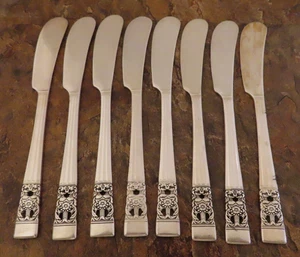 Oneida Coronation Juego de 8 Esparcidores de Mantequilla Comunidad Plateado Cubiertos Lote C - Imagen 1 de 4