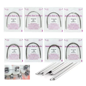 100PCS Dental Orthodontic Arch Wire Stainless Steel Round Natural Upper Lower - Picture 1 of 11