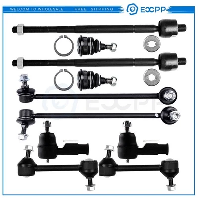 10pcs Front Tie Rod Ends Ball Joints Sway Bars For Hyundai Tiburon GT 2003-2008 - Image 1 of 4