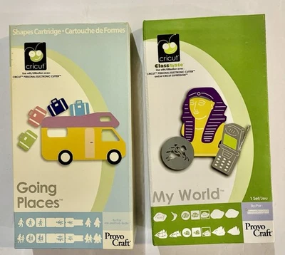 CRICUT GOING PLACES & MY WORLD CARTRIDGES、书籍、钥匙包 — 第 1/3 张图片