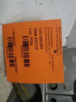 Passenger Rear Window Regulator Electric Fits 04-06 SCION XB 363176 - Image 1 of 4