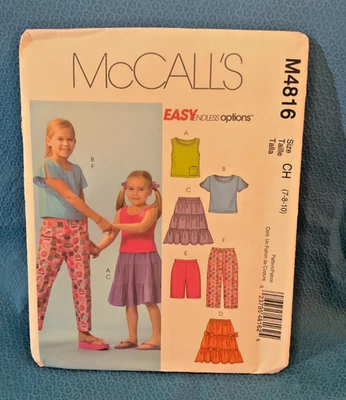McCalls Pattern Girls Top Skirt Shorts Capri Pants Sz 7 8 10 M4816 MAP - Image 1 of 4