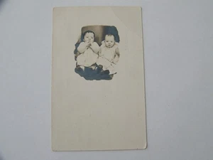 Twins RPPC Photo Postcard James and Jennie Baird New Hampshire Early 1900's - Picture 1 of 2