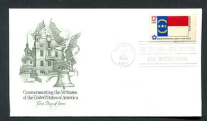 USA : Scott # 1644 State Flags - North Carolina - FDC - Artcraft Cachet - Picture 1 of 1