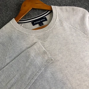 Mizzen + Main Sweatshirt Mens Large Gray Knit Raglan Crew Neck Long Sleeve Soft - Picture 1 of 10