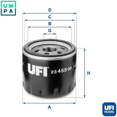 OIL FILTER 23.455.00 FOR ALFA ROMEO FIAT BRAVO/II MULTIPLA STILO/Multi/Wagon 147 - Image 1 of 4