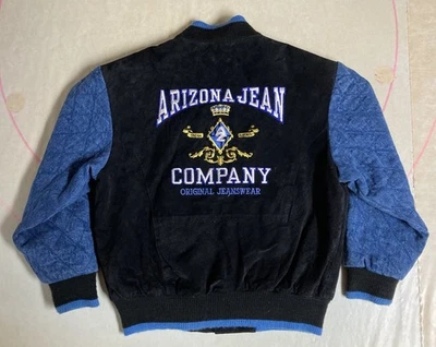 复古 Arizona Jean Company 夹克纽扣皮革轰炸机复古青少年中号 10/12 — 第 1/4 张图片
