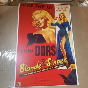 BLONDE SINNER MOVIE POSTER Diana Dors The Man By Man Story Of A Lost Soul  - Picture 1 of 6
