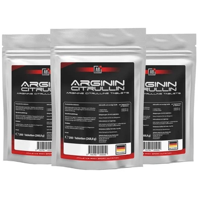 ATHLETICS BODY ARGININ + CITRULLIN - 600 Tabletten a 1100mg Hochdosiert Mega-Pump no Kapseln