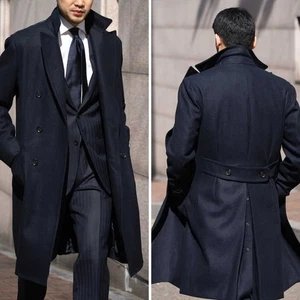 Cappotto lungo caldo spesso per uomo business casual giacca di lana su misura - Foto 1 di 12