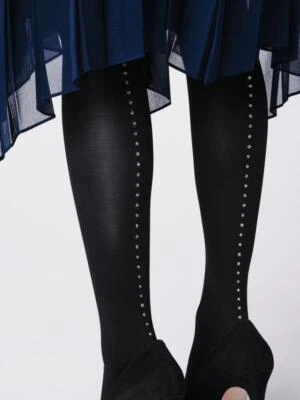 FIORE VENEZIA LUXURY 40 DENIER METALIC SEAM PANTYHOSE TIGHTS 4 SIZES 2-4 AND XL - Image 1 of 4