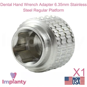 Adaptador de llave de mano dental 6,35 mm acero inoxidable plataforma regular odontología - Imagen 1 de 3