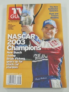 TV Guide magazine NASCAR CHAMPIONS COVER Brian Vickers racing Dec 6 2003 issue - Picture 1 of 3