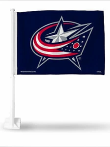 Columbus Blue Jackets NHL Hockey Auto Window 2-Side Flag Werenski Fantilli Elvis - Picture 1 of 2