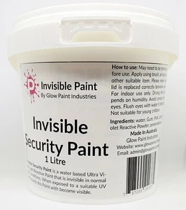 Invisible Paint Blue 1 Litre UV Blacklight Reactive Secret Message AUS Made - Picture 1 of 1