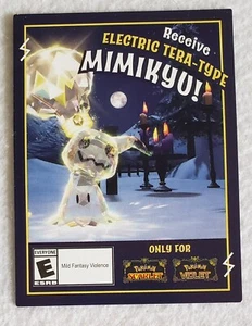 Gamestop Pokemon Scarlatto Viola Elettrico-Tera Tipo Mimikyu Mystery Gift Card (D) - Foto 1 di 2