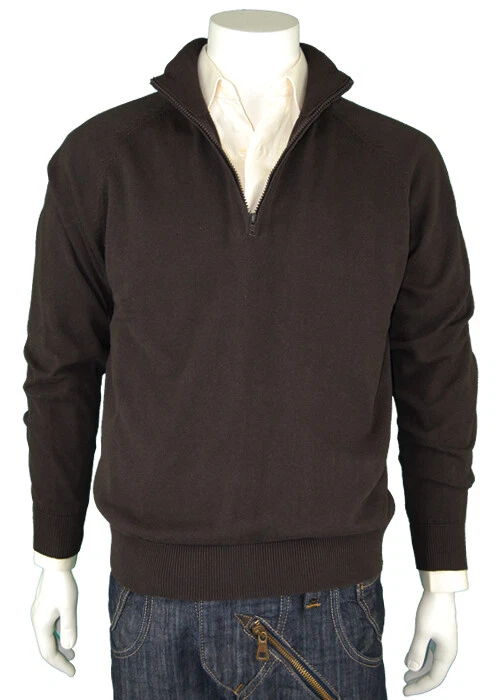 Gianni Mens Sweaters Quarter Zip Modern Fit Pullover Turtleneck Long Sleeve - Image 1 of 1