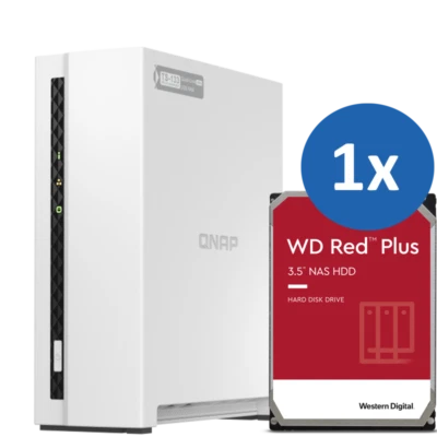 Qnap TS-133 1-Bay NAS HDD Kit: 12TB 8TB, 6TB, 4TB Desktop Storage | NAS HDD Inc. - Image 1 of 4
