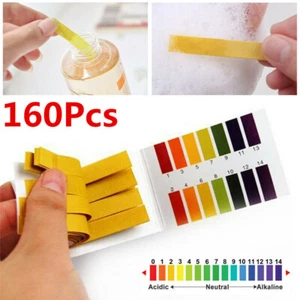 160Pcs Test Strips pH 1-14 Alkaline Acid Urine Saliva Litmus Paper Kit Sticks UK - Picture 1 of 10