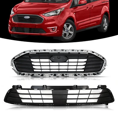 2019-2021 Ford Transit Connect Front Upper & Lower Grille W/ Chrome Molding Trim - Image 1 of 4