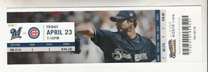 MILWAUKEE BREWERS vs Chicago Cubs 4/23/2010 Ticket - Foto 1 di 1