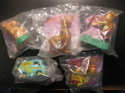 Cartoon Network "Conjunto Completo de 5 Brinquedos Scooby-Doo" Novo na embalagem Burger King 1996 - Imagem 1 de 4