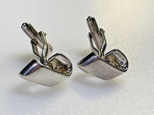 Vintage Sterling Silver Cufflinks 925 Ribbon Design 10.78g - Picture 1 of 6
