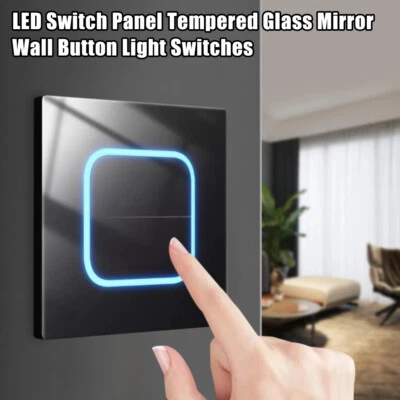 Wandschalter Lichtschalter Wechselschalte Taster Schwarz Luxus mit LED-Anzeigen - Bild 1 von 4