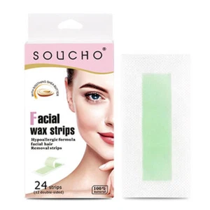 24Pcs Hair Removal Facial Wax Strips Eyebrow Waxing Strips Non Woven Wax Papers - Picture 1 of 11