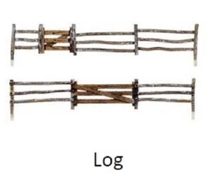 WOODLAND HO Log Fence (8pcs) WOO2981 - Picture 1 of 1