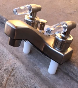 RV/Camper/Trailer -4" Lavatory Bathroom Faucet Brushed Nickel w/ Shower Diverter - Bild 1 von 5