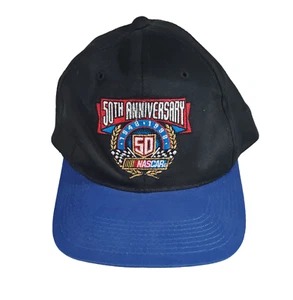 NASCAR 50TH ANNIVERSARY RACING BASEBALL HAT CAP BLACK - Imagen 1 de 5