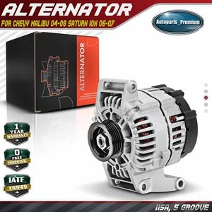 Alternator for Chevy Malibu 04-08 Saturn Ion 06-07 2.2L 2.4L115A 12V CW 5-Groove - Picture 1 of 9