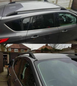 FORD KUGA II 2013+ BARRE SUL TETTO MANCORRENTI NERE PORTAPACCHI - Imagen 1 de 6