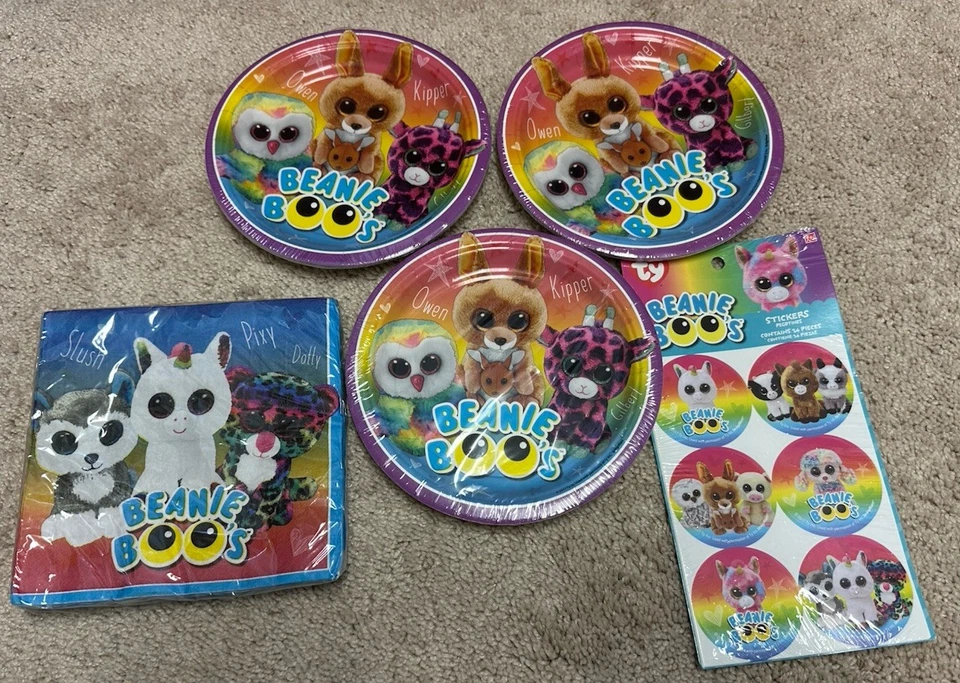 TY Beanie Boo's 24 Stickers With 4 Sheets in Each Package. 48 Total