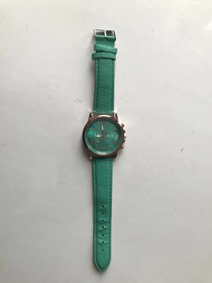 Geneva розовый тон часы - зеленый циферблат и искусственной кожи группы - 40 мм - новый аккумулятор - Изображение 1 из 4