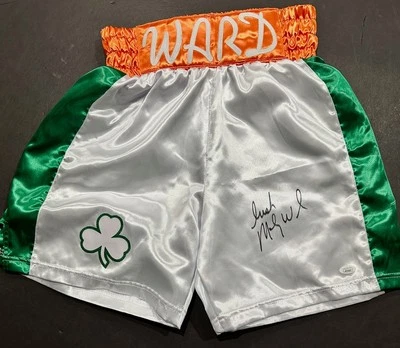 IRISH MICKY WARD THE FIGHTER AUTOGRAPHED BOXING TRUNKS ADULT XL COA-JSA- - Image 1 of 2