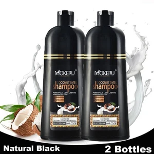 2 Pack Hair Dye Shampoo Natural Herbal Permanent Instant Dye Hair Color Shampoo - Picture 1 of 13