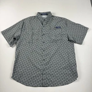 Columbia PFG Super Tamiami Shirt SS Collared Fish All Over Print Button Up Men L - Picture 1 of 10