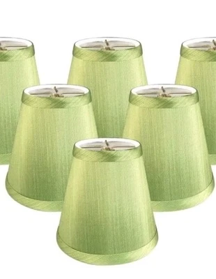 Cs-1007-5L/GRN Juego de 4 Clip En Imperio Lámpara Lámpara Pantalla 3X5" Verde Claro Nuevo Foto 1 de 3