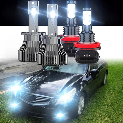 Kit de faros LED de haz alto bajo + bombillas antiniebla para Infiniti Q40 6000K 2015 Foto 1 de 4