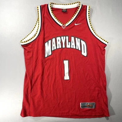 Camiseta deportiva de baloncesto Nike Elite Maryland Terrapins #1 de la NCAA XL roja con pantalla Foto 1 de 4