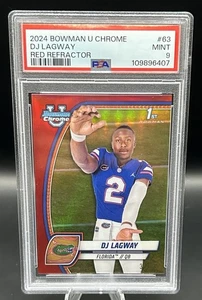 2024 Bowman U Chrome DJ Lagway Red Refractor /5 #63 PSA MINT 9 - Picture 1 of 2