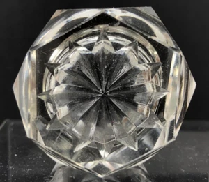 Antique Vintage Open Salt Cellar Dip Glass Cut Glass Beautiful Geometric AS IS - Picture 1 of 4