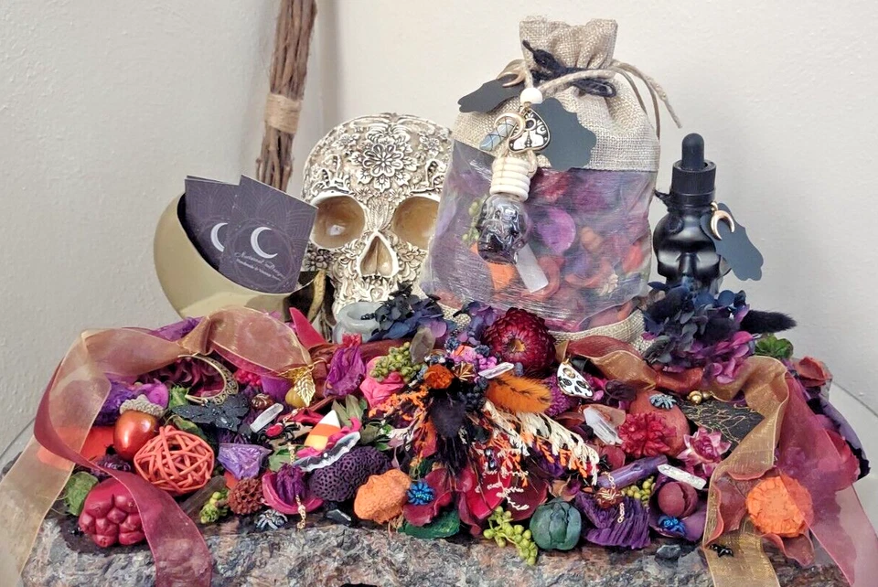 Juego de regalo de aromaterapia de Halloween Nag Champa popurrí perfumado, difusor y guirnalda Foto 1 de 4