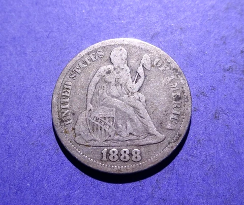 1888 Seated Liberty Dime  Ch. Fine Cover